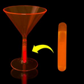 Orange Mini Glow Stick Replacements for Glow Martini Glasses
